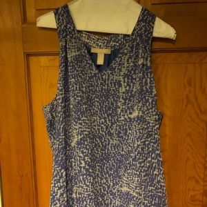 Blouse, sleeveless, purple/white, Flowy look